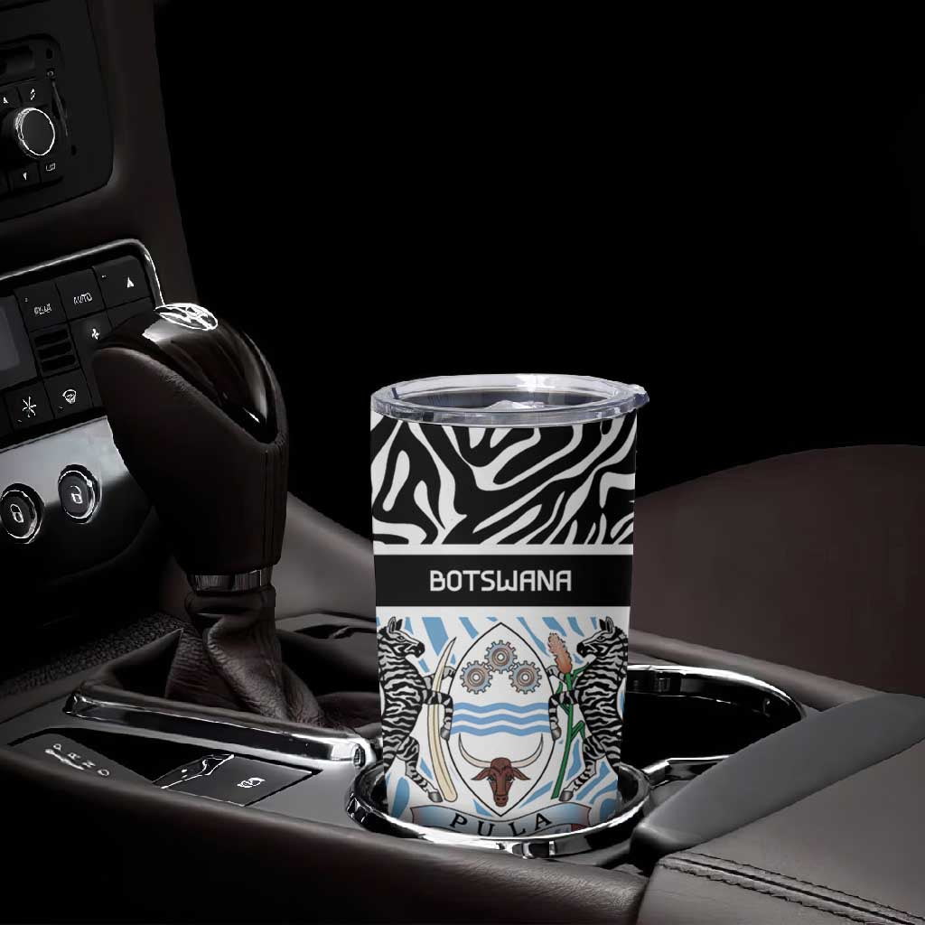 Botswana Personalized Tumbler Cup African Zebra Skins Pattern - African Pride