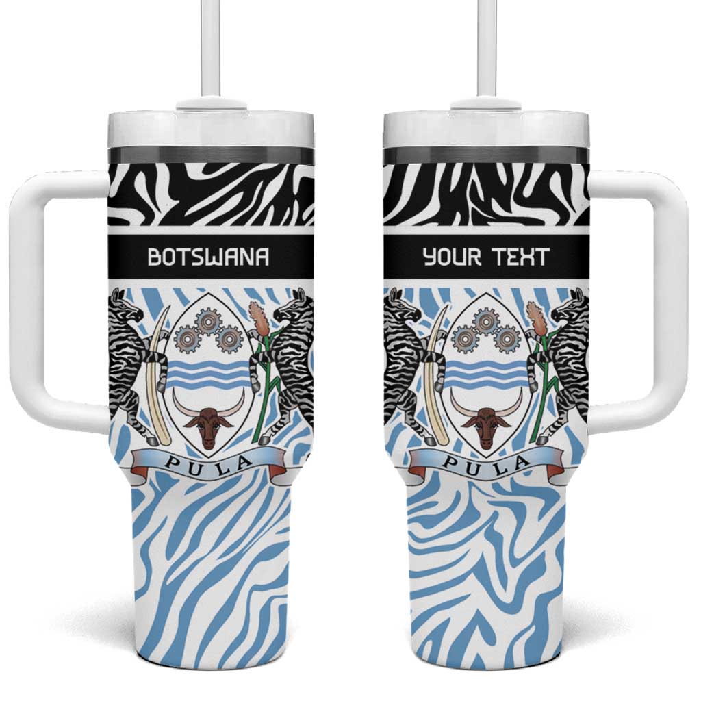 Botswana Personalized Tumbler With Handle African Zebra Skins Pattern - African Pride