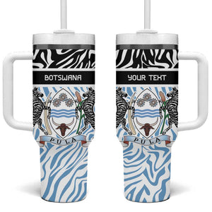 Botswana Personalized Tumbler With Handle African Zebra Skins Pattern - African Pride