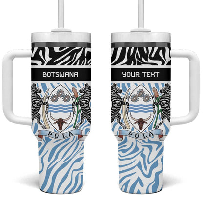 Botswana Personalized Tumbler With Handle African Zebra Skins Pattern - African Pride