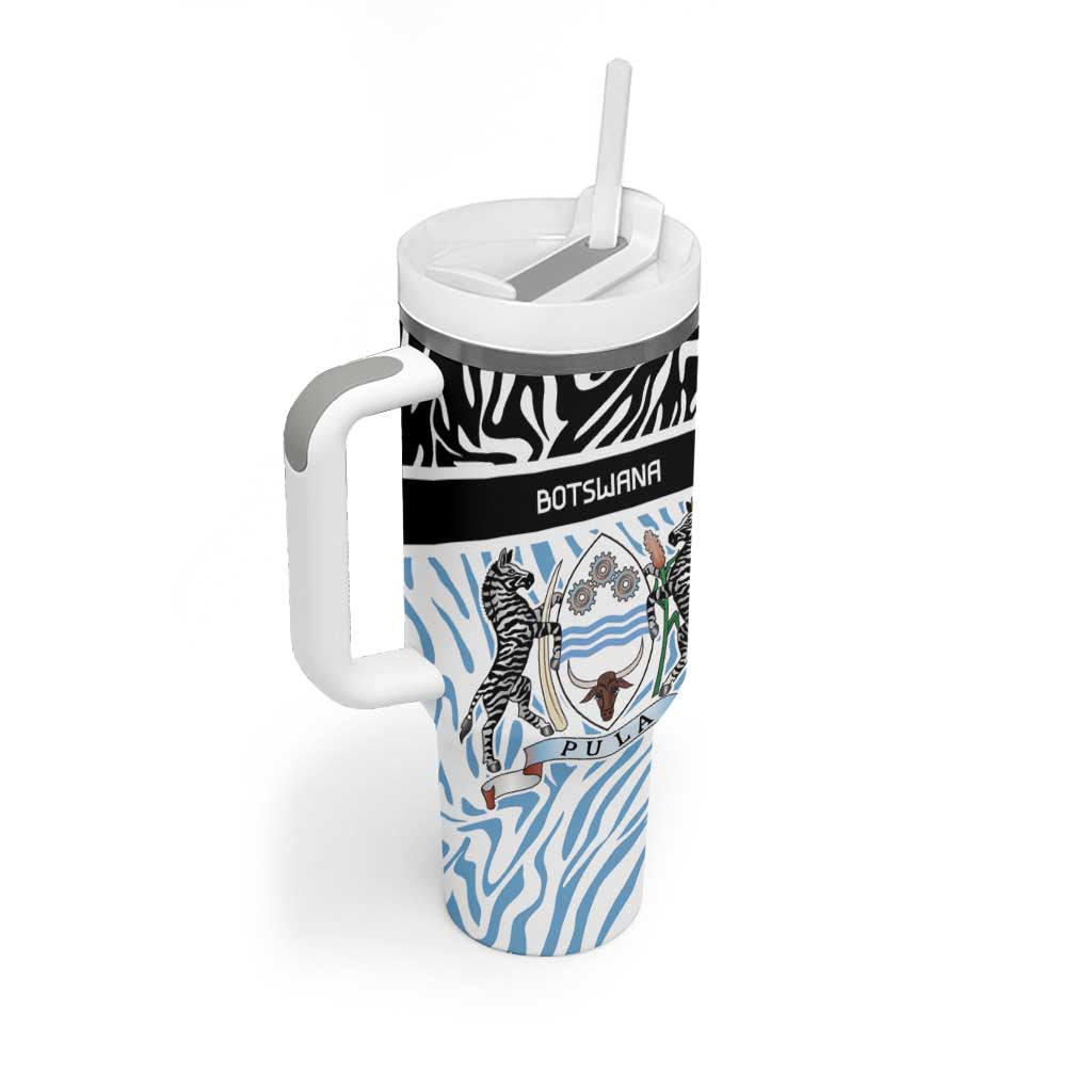 Botswana Personalized Tumbler With Handle African Zebra Skins Pattern - African Pride