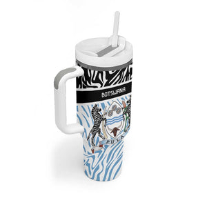 Botswana Personalized Tumbler With Handle African Zebra Skins Pattern - African Pride