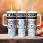 Botswana Personalized Tumbler With Handle African Zebra Skins Pattern - African Pride