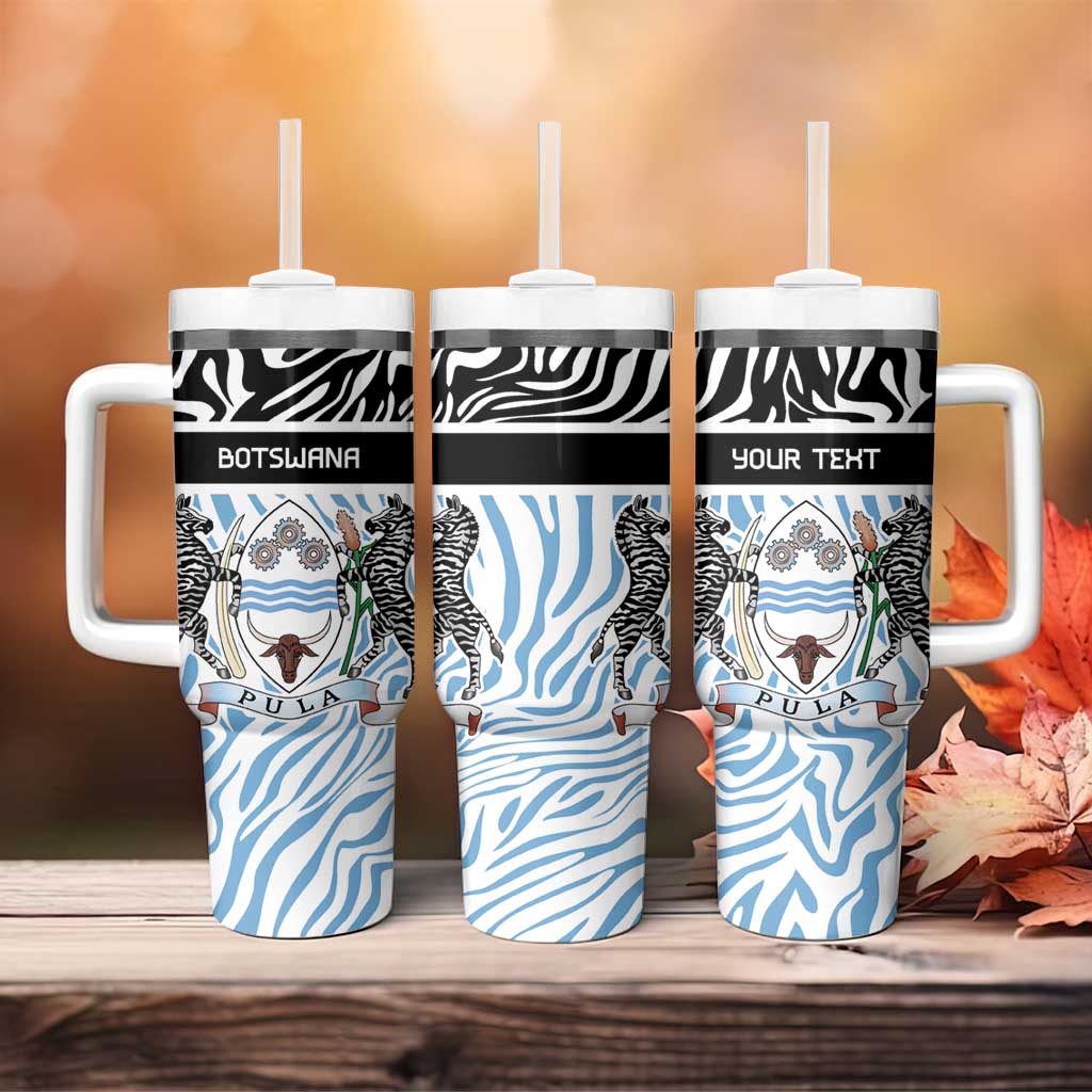 Botswana Personalized Tumbler With Handle African Zebra Skins Pattern - African Pride