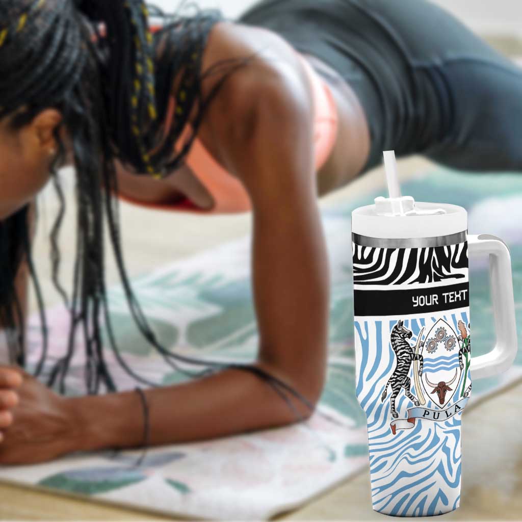 Botswana Personalized Tumbler With Handle African Zebra Skins Pattern - African Pride