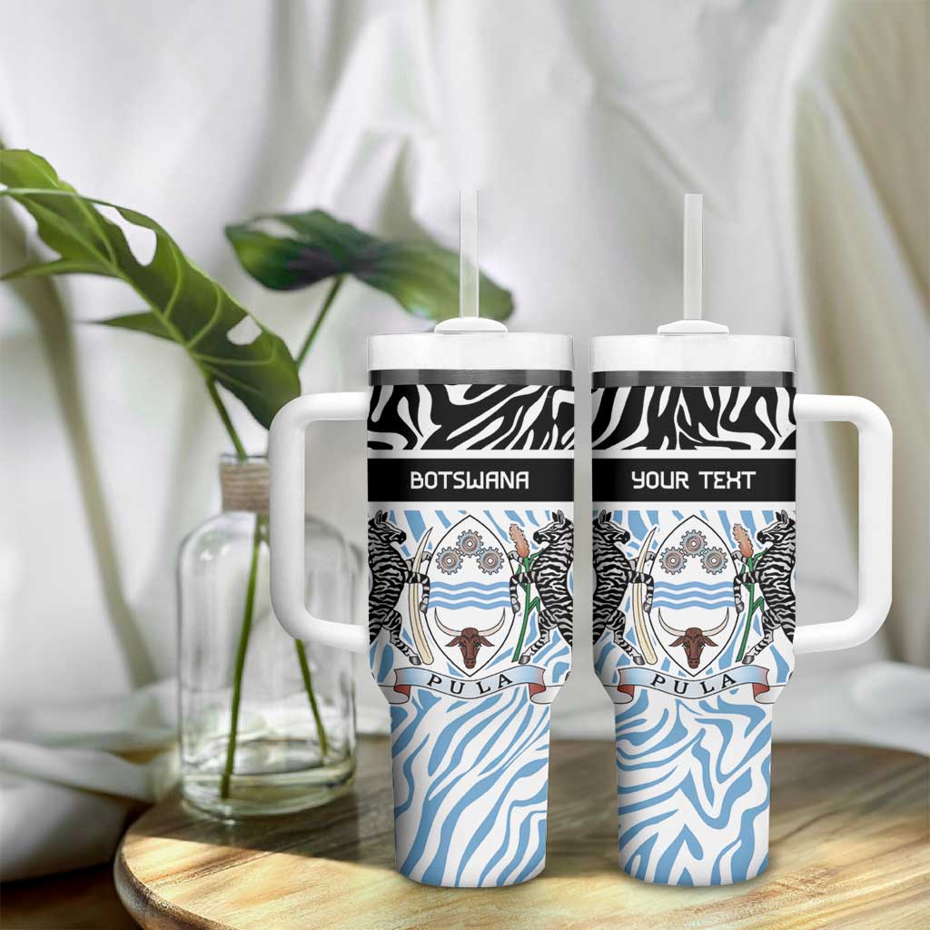 Botswana Personalized Tumbler With Handle African Zebra Skins Pattern - African Pride