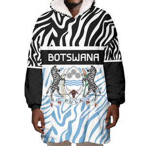 Botswana Personalized Wearable Blanket Hoodie African Zebra Skins Pattern - African Pride