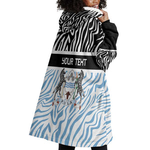 Botswana Personalized Wearable Blanket Hoodie African Zebra Skins Pattern - African Pride