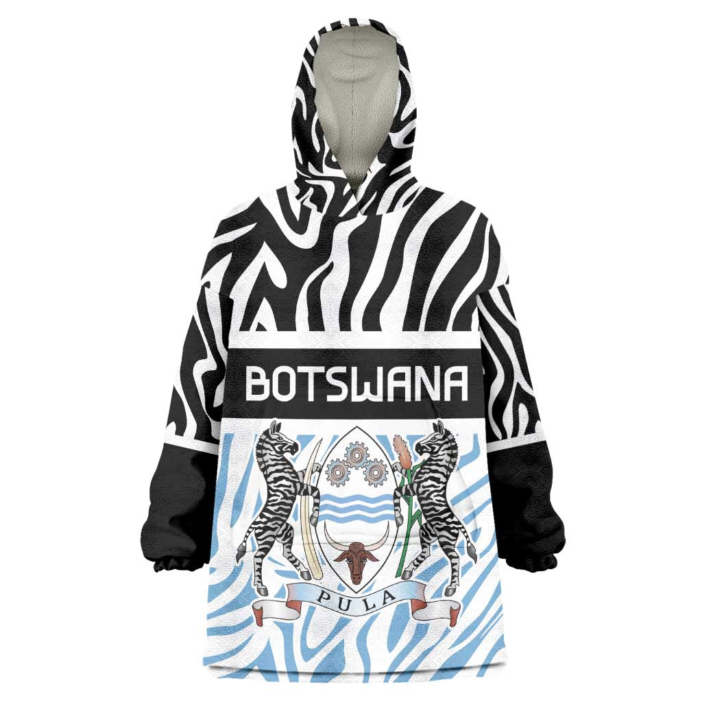 Botswana Personalized Wearable Blanket Hoodie African Zebra Skins Pattern - African Pride