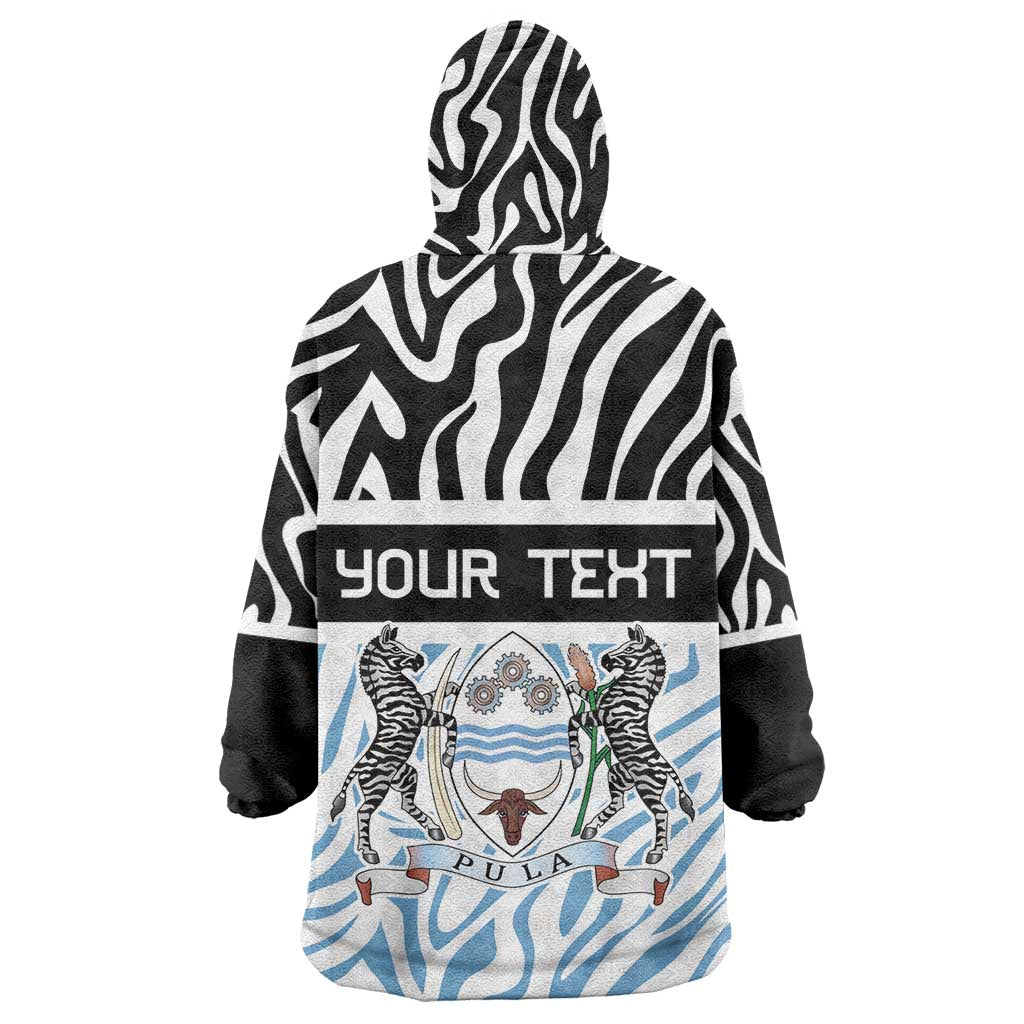 Botswana Personalized Wearable Blanket Hoodie African Zebra Skins Pattern - African Pride