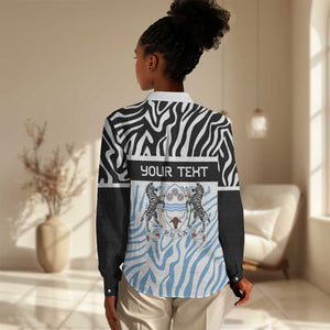 Botswana Personalized Women Casual Shirt African Zebra Skins Pattern - African Pride