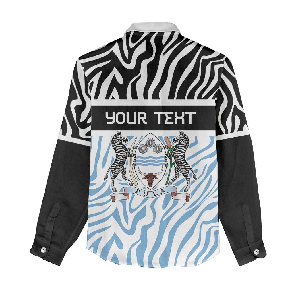 Botswana Personalized Women Casual Shirt African Zebra Skins Pattern - African Pride