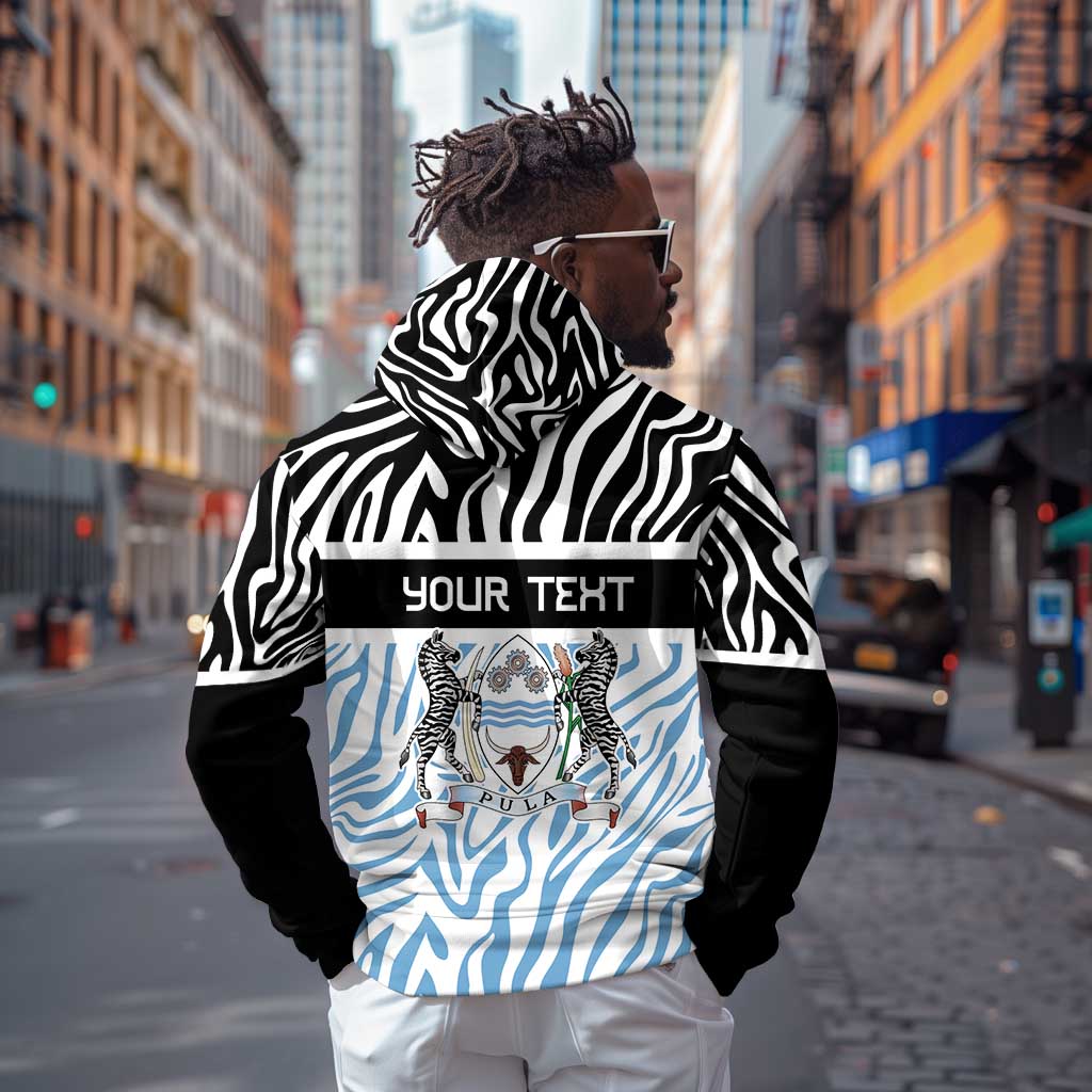 Botswana Personalized Zip Hoodie African Zebra Skins Pattern - African Pride