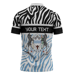 Botswana Personalized Zipper Polo Shirt African Zebra Skins Pattern