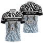 Botswana Personalized Zipper Polo Shirt African Zebra Skins Pattern