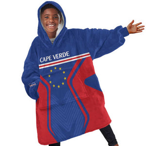 Custom Cape Verde Football Spirit Kid Wearable Blanket Hoodie Est 1979 - African Pride