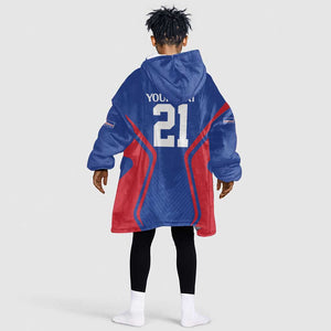 Custom Cape Verde Football Spirit Kid Wearable Blanket Hoodie Est 1979 - African Pride