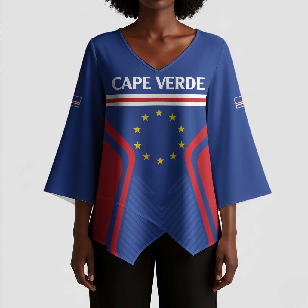 Custom Cape Verde Football Spirit Kimono Sleeve Blouse Est 1979