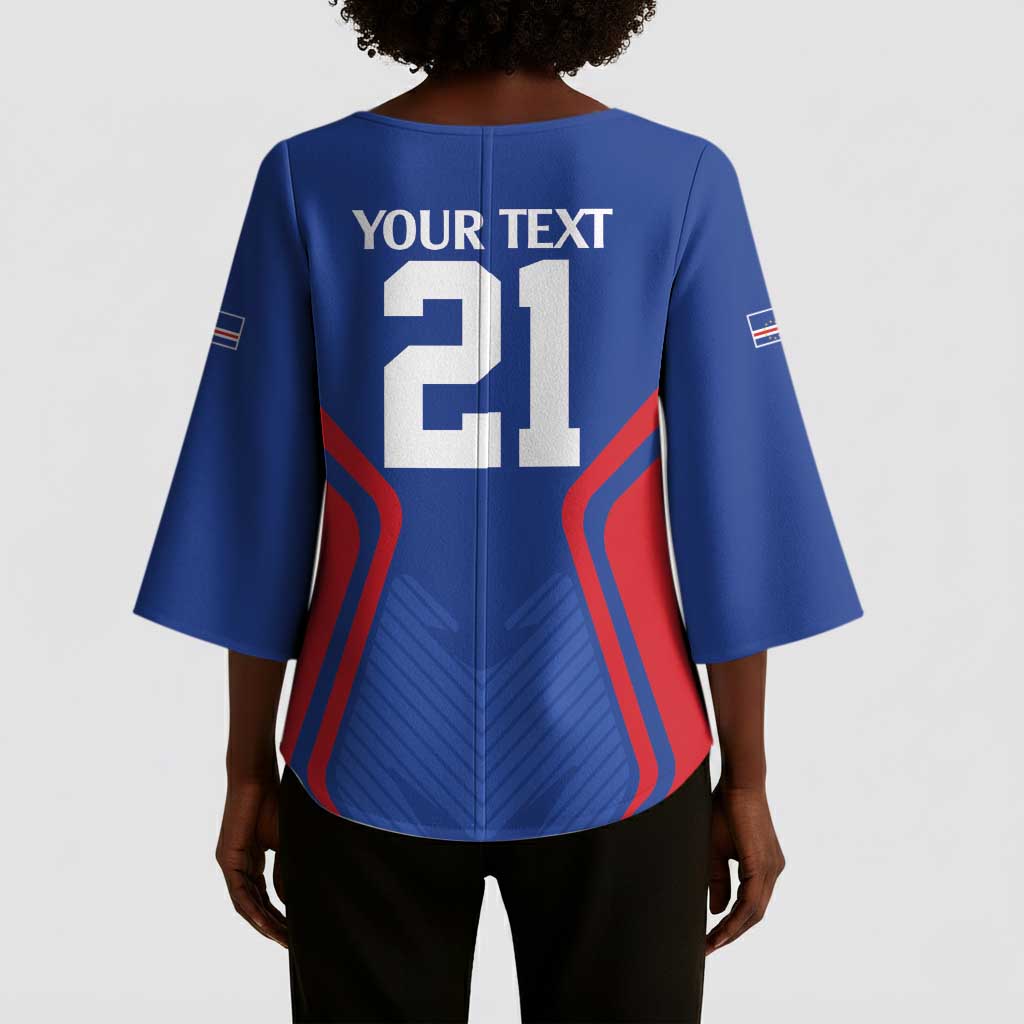 Custom Cape Verde Football Spirit Kimono Sleeve Blouse Est 1979
