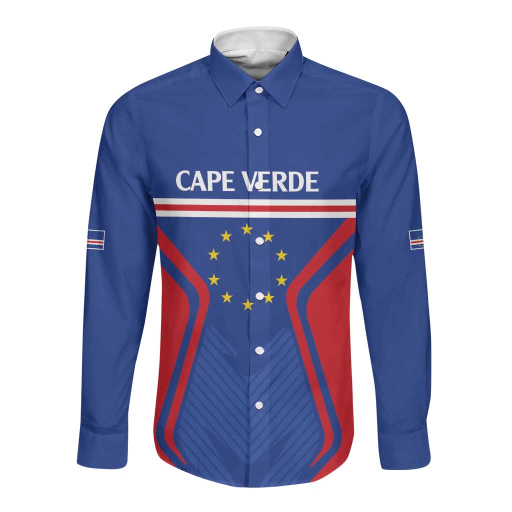 Custom Cape Verde Football Spirit Long Sleeve Button Shirt Est 1979 - African Pride