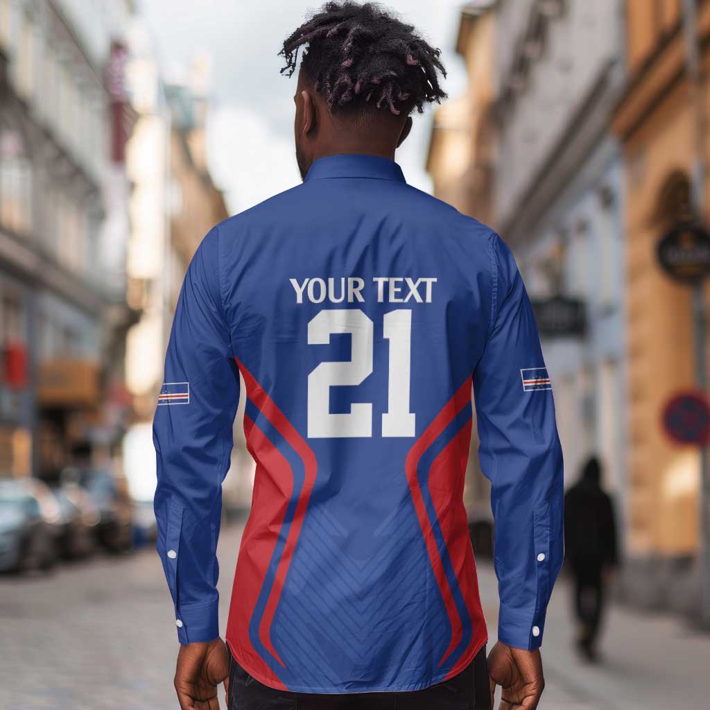 Custom Cape Verde Football Spirit Long Sleeve Button Shirt Est 1979 - African Pride