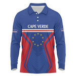 Custom Cape Verde Football Spirit Long Sleeve Polo Shirt Est 1979 - African Pride