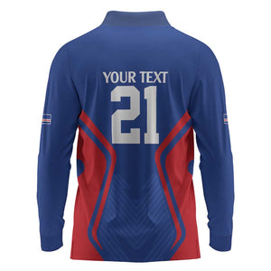 Custom Cape Verde Football Spirit Long Sleeve Polo Shirt Est 1979 - African Pride