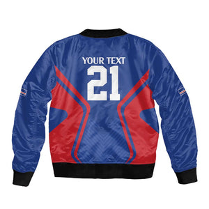 Custom Cape Verde Football Spirit Sleeve Zip Bomber Jacket Est 1979 - African Pride