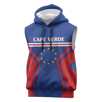 Custom Cape Verde Football Spirit Sleeveless Hoodie Est 1979 - African Pride