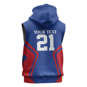 Custom Cape Verde Football Spirit Sleeveless Zip Hoodie Est 1979 - African Pride