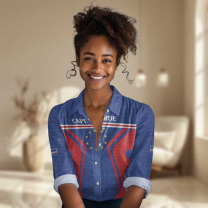 Custom Cape Verde Football Spirit Women Casual Shirt Est 1979 - African Pride