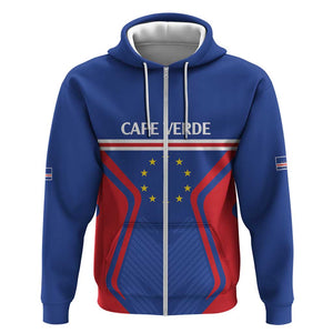 Custom Cape Verde Football Spirit Zip Hoodie Est 1979 - African Pride