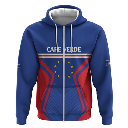 Custom Cape Verde Football Spirit Zip Hoodie Est 1979 - African Pride