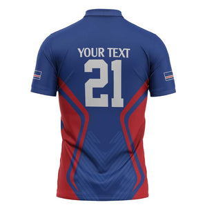 Custom Cape Verde Football Spirit Zipper Polo Shirt Est 1979