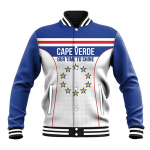 Custom Cape Verde Pride Baseball Jacket Blue Sharks Rising - African Pride
