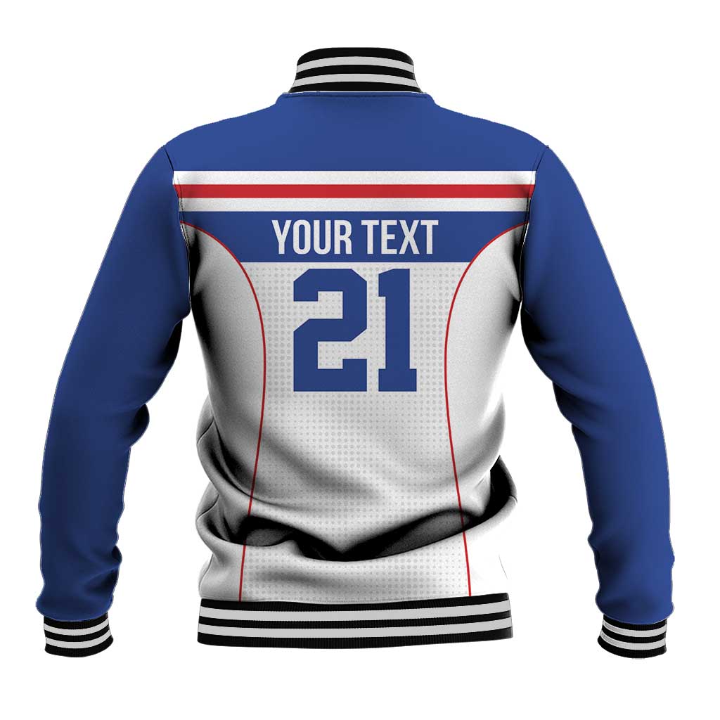 Custom Cape Verde Pride Baseball Jacket Blue Sharks Rising - African Pride