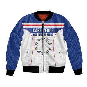 Custom Cape Verde Pride Bomber Jacket Blue Sharks Rising - African Pride