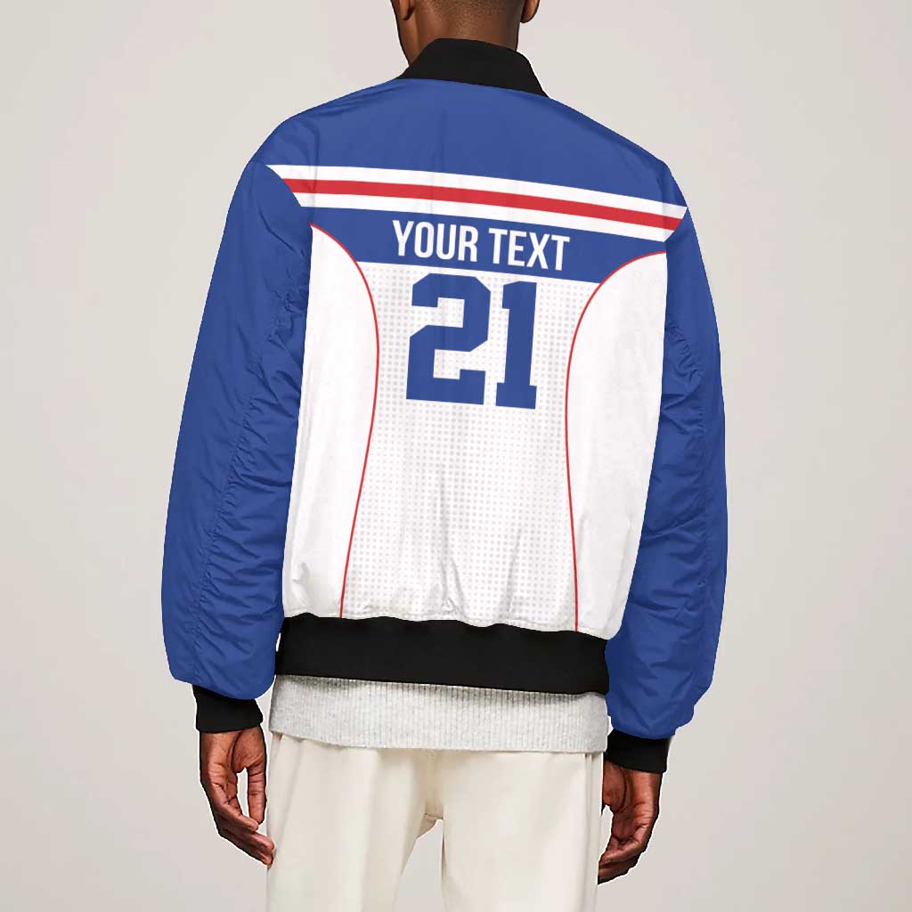 Custom Cape Verde Pride Bomber Jacket Blue Sharks Rising - African Pride