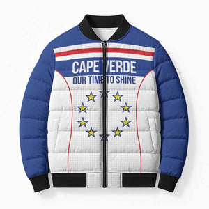 Custom Cape Verde Pride Bomber Puffer Jacket Blue Sharks Rising