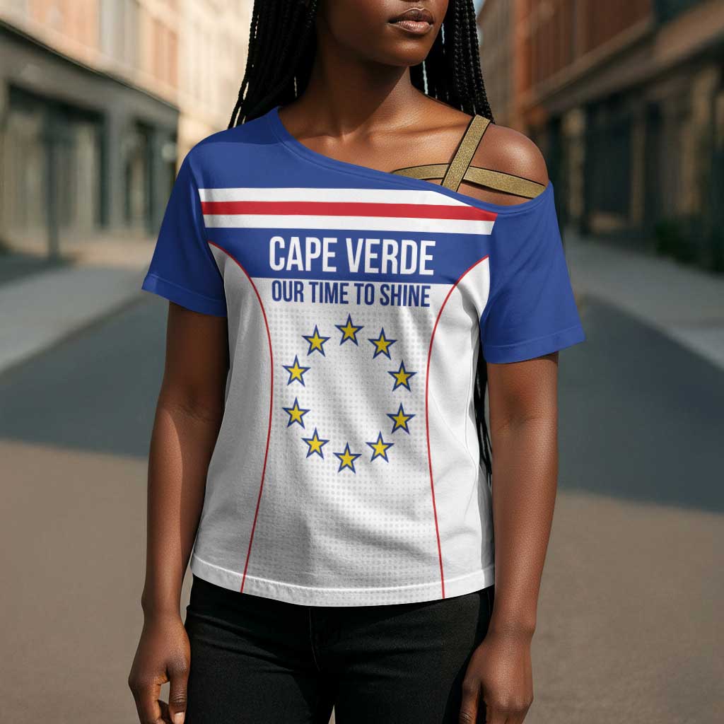 Custom Cape Verde Pride Cross Shoulder Shirt Blue Sharks Rising