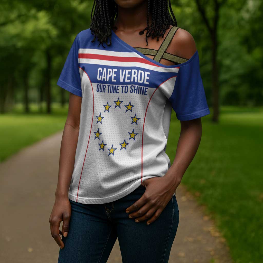 Custom Cape Verde Pride Cross Shoulder Shirt Blue Sharks Rising