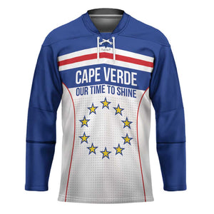 Custom Cape Verde Pride Hockey Jersey Blue Sharks Rising