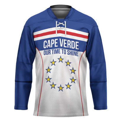 Custom Cape Verde Pride Hockey Jersey Blue Sharks Rising