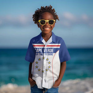 Custom Cape Verde Pride Kid Hawaiian Shirt Blue Sharks Rising - African Pride