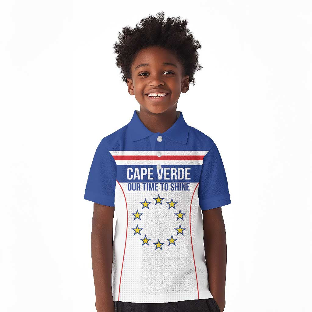 Custom Cape Verde Pride Kid Polo Shirt Blue Sharks Rising - African Pride
