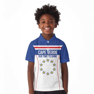 Custom Cape Verde Pride Kid Polo Shirt Blue Sharks Rising - African Pride