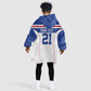 Custom Cape Verde Pride Kid Wearable Blanket Hoodie Blue Sharks Rising - African Pride