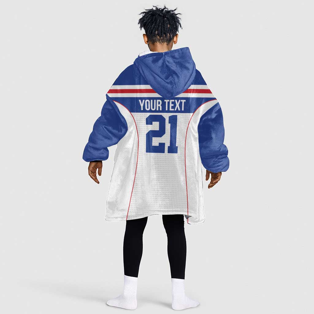 Custom Cape Verde Pride Kid Wearable Blanket Hoodie Blue Sharks Rising - African Pride