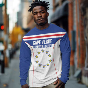 Custom Cape Verde Pride Long Sleeve Shirt Blue Sharks Rising - African Pride