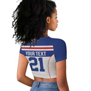 Custom Cape Verde Pride Raglan Cropped T shirt Blue Sharks Rising - African Pride